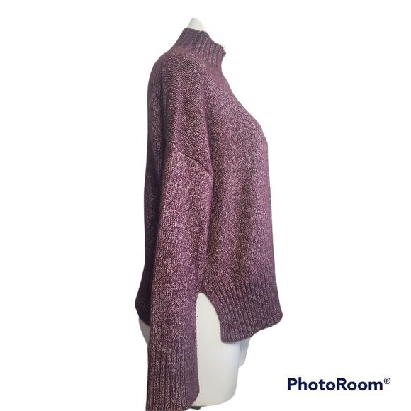 1.State high neck over sized burgundy blend  sweater - Picture 3 of 5